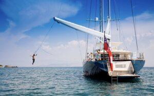 Swimming-Landing-On-Board-Yacht-DRUMBEAT